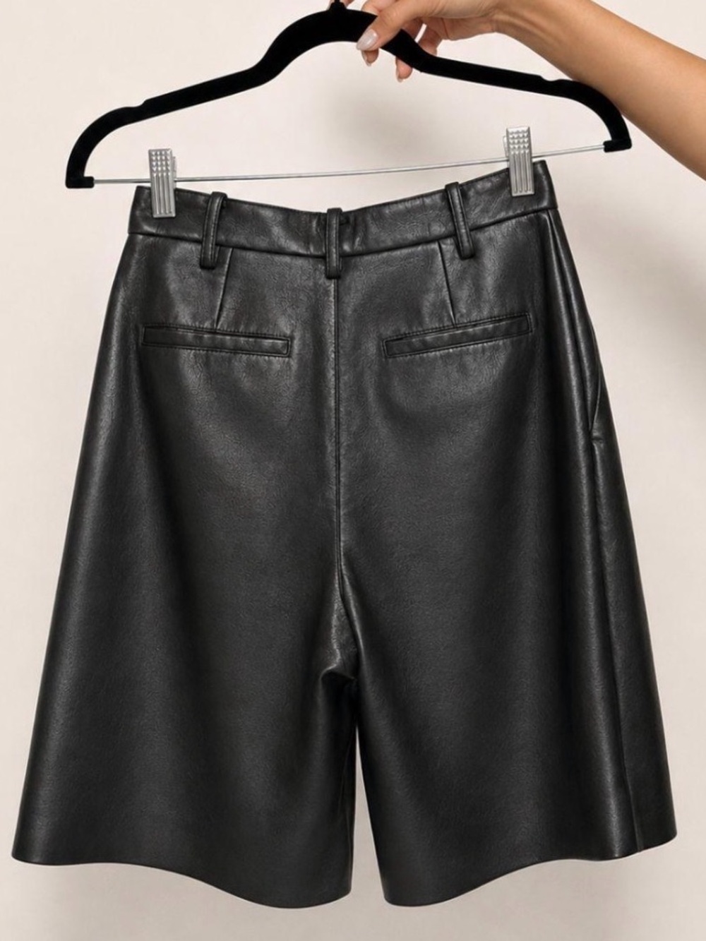 Black Faux Leather aritzia Women’s Shorts